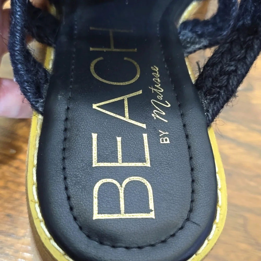BEACH BY MATISSE DAZE MACRAME PLATFORM LUG SOLE SIZE 10 BLACK